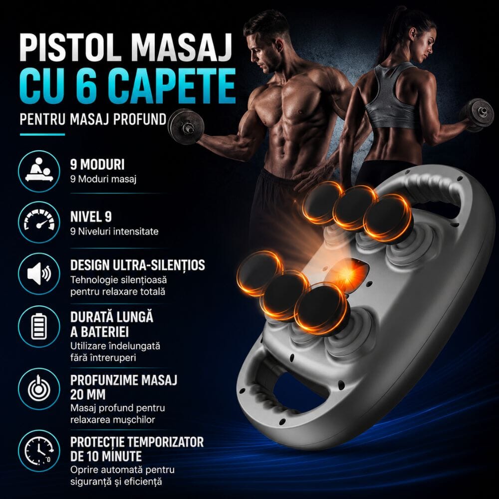 Aparat Pentru Masaj Profesional Cu 6 Capete Horigen MuscleWave Six